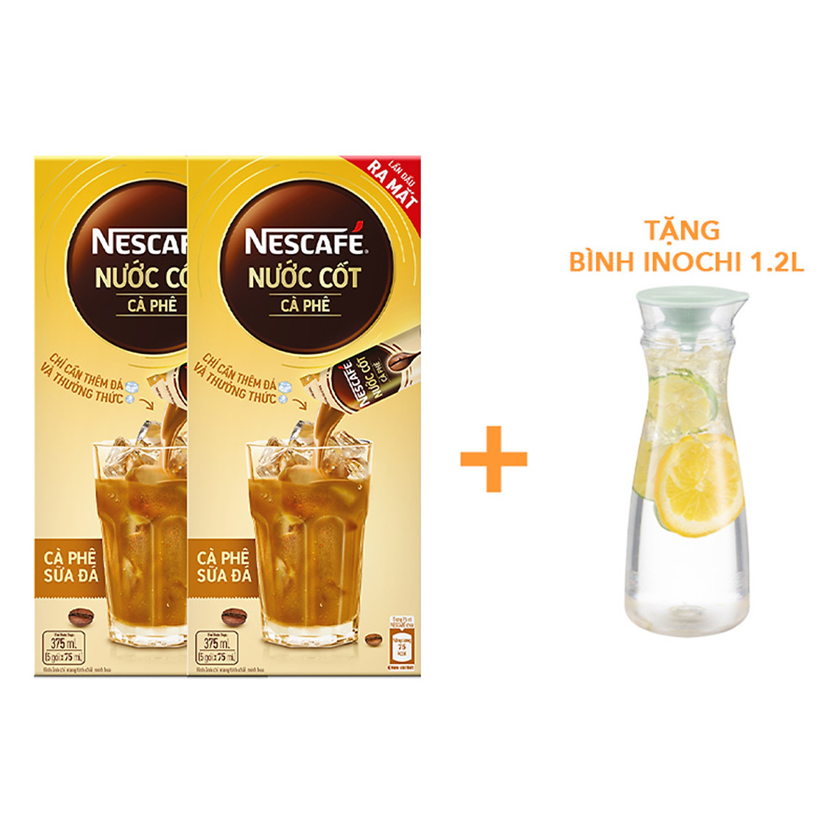 Combo 2 hộp nước cốt cà phê NESCAFÉ - CÀ PHÊ SỮA ĐÁ (2 hộp x 5 gói x 75ml )