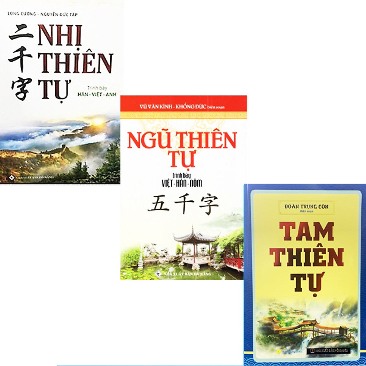 Combo 3 cuốn Hán - Việt - Nôm: Nhị Thiên Tự + Tam Thiên Tự + Ngũ Thiên Tự 