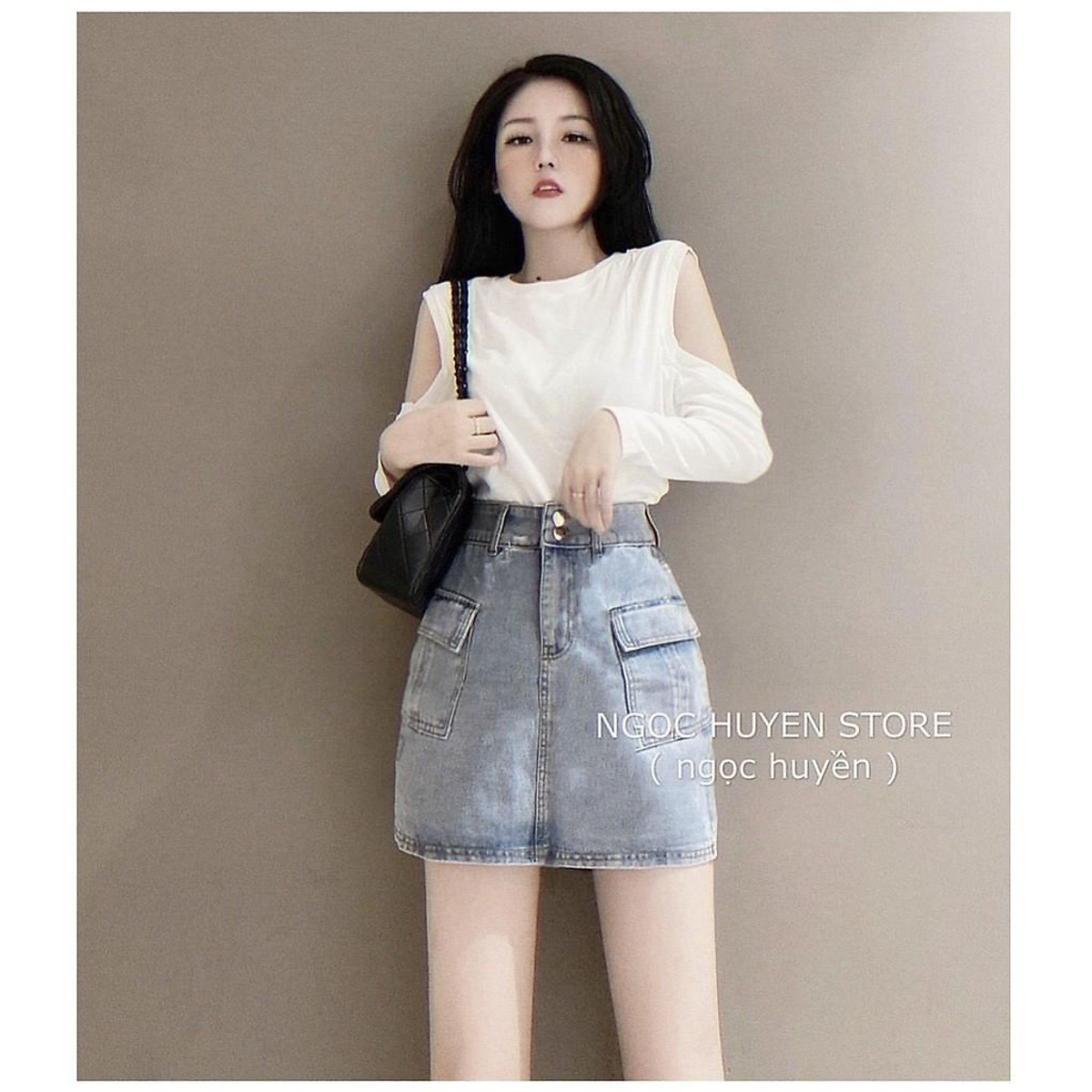 Chân Váy Jean dài chẻ CHÂN VÁY DENIM JEAN DÀICHÂN VÁY JEAN DÀI SUÔNG  Chân Váy Ôm  J003  Shopee Việt Nam