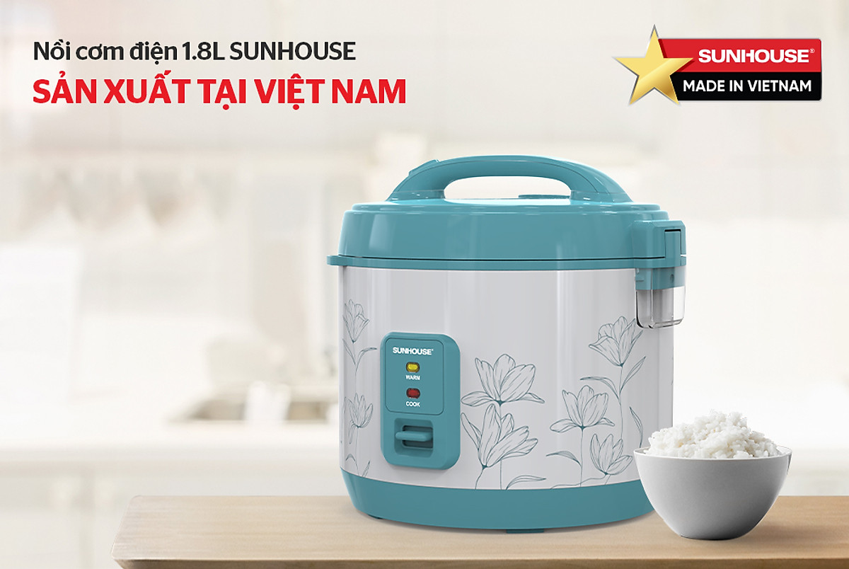 Nồi Cơm Điện 1.8L Sunhouse SHD8605 - Hàng Chính Hãng