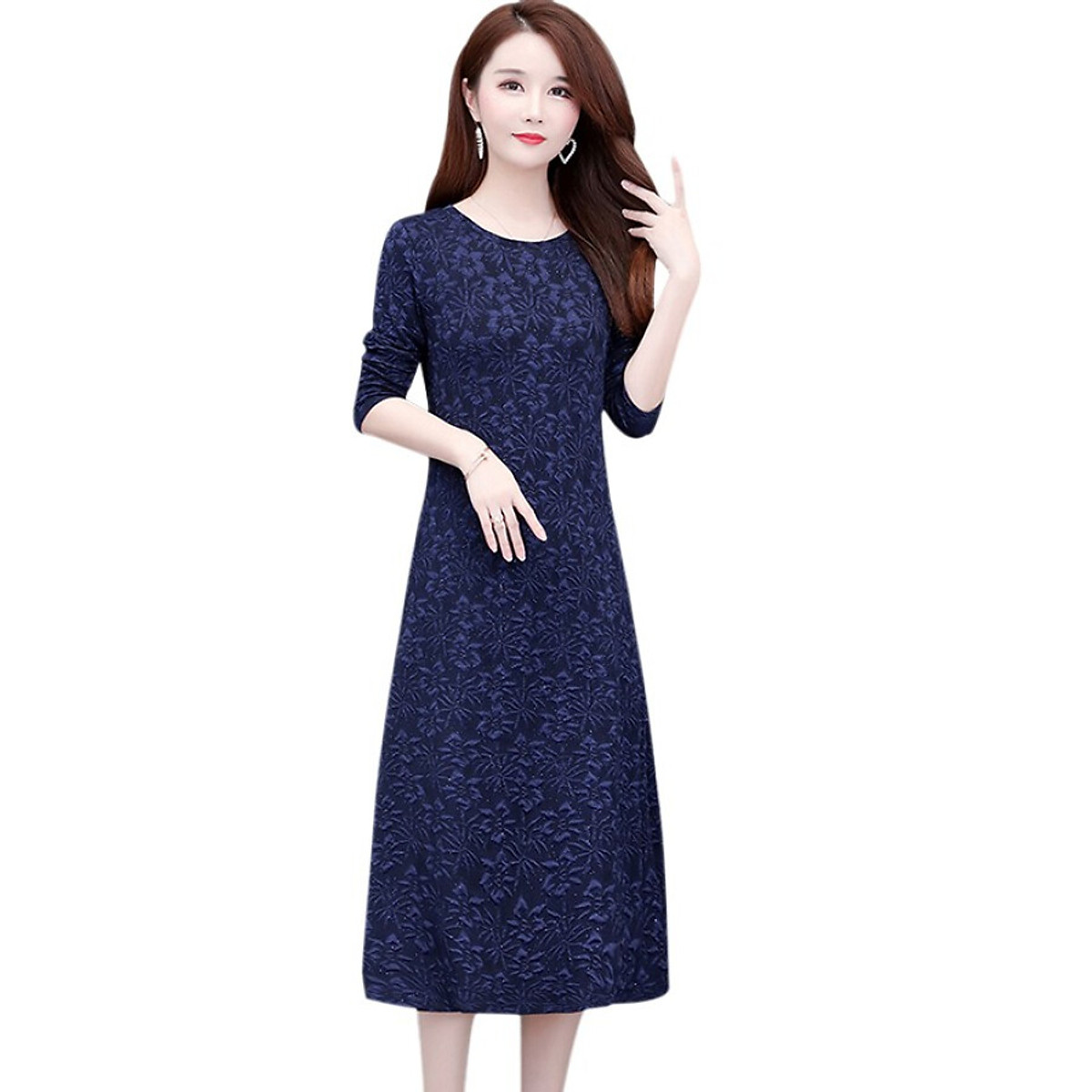 Women Floral Fashion Dress Autumn Long 