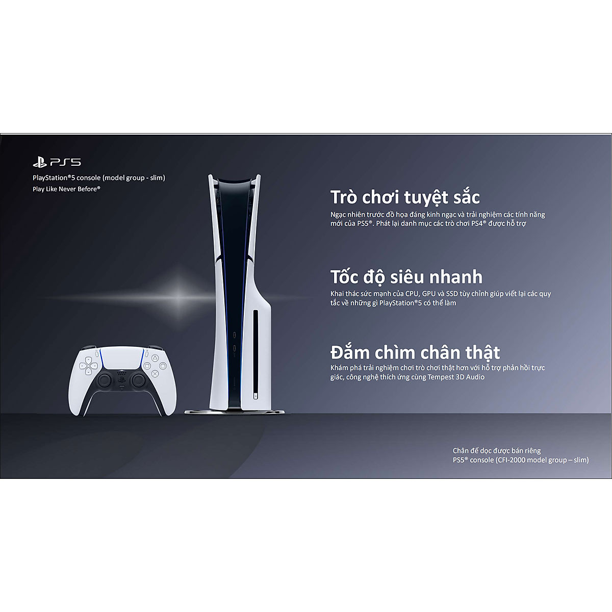 Bundle Máy chơi game PlayStation 5 Slim (PS5 Slim) CFI-2018 A01 - Hàng Chính Hãng