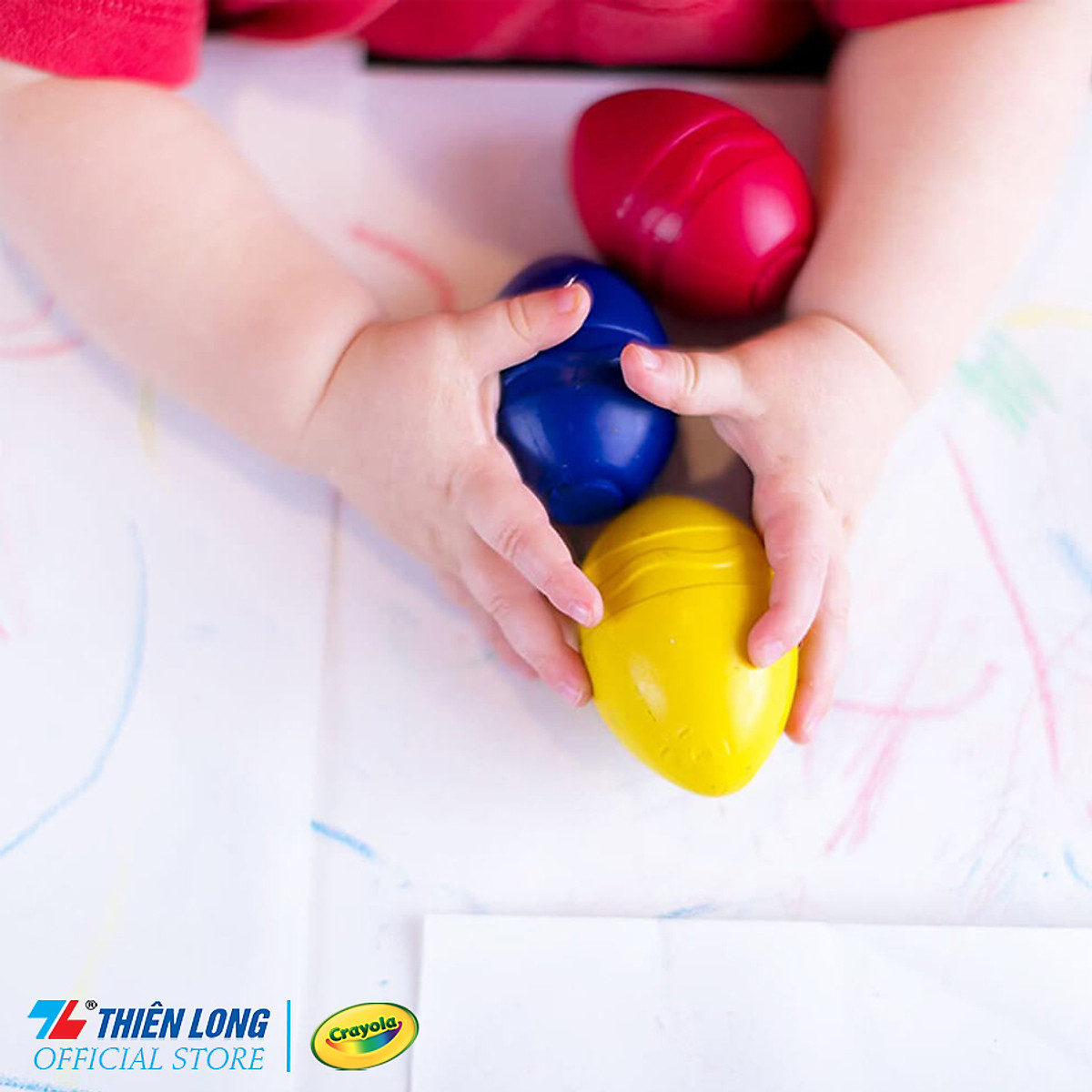 Bộ 3 sáp màu hình trứng có thể tẩy rửa được Crayola Washable Plam-Grasp Crayons