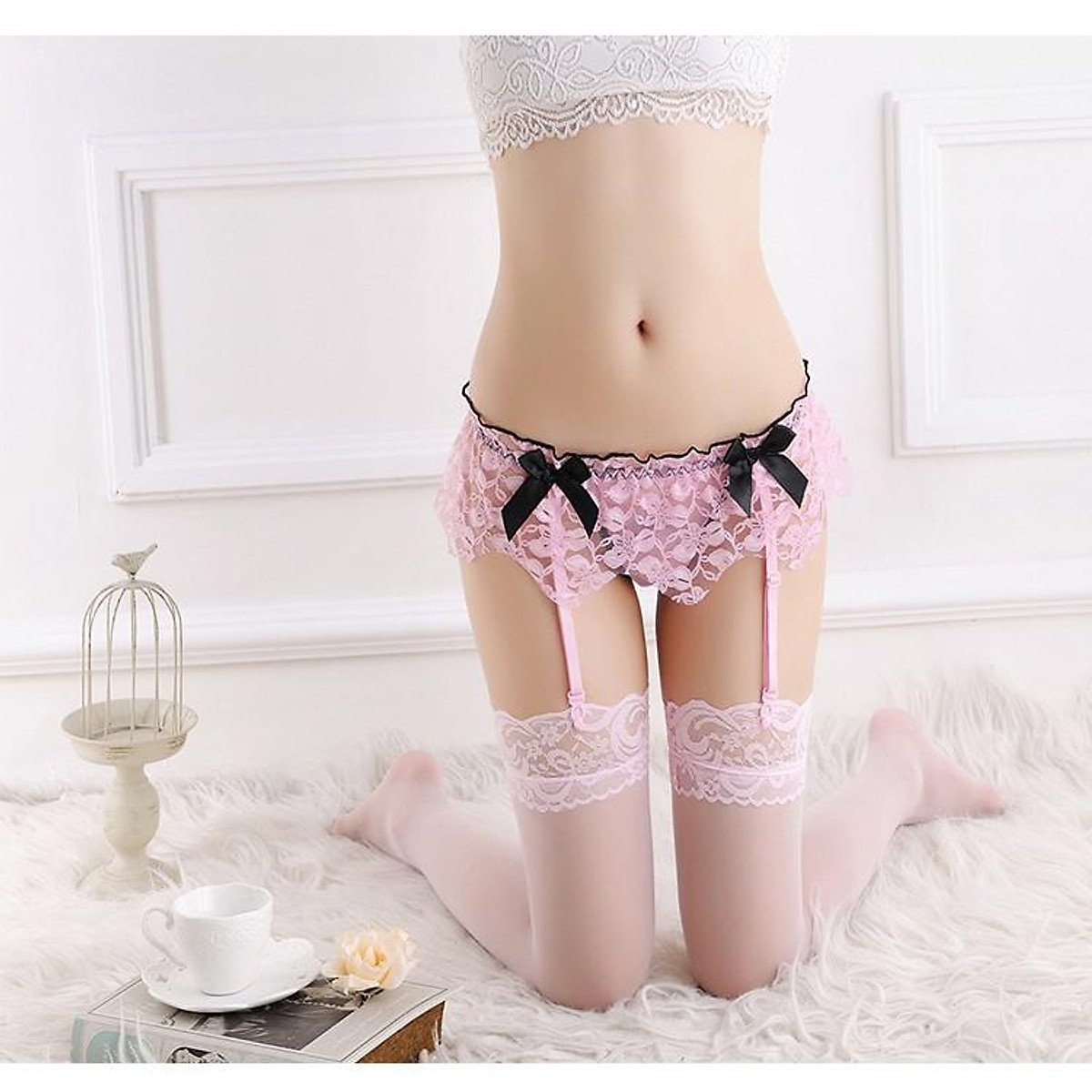 Quần Lót Lọt Khe Nữ C49 Quần Lót Ren Sexy Kẹp Tất Nữ Kẹt Tất Sexy Váy Kèm Kẹp Tất Cho Nữ