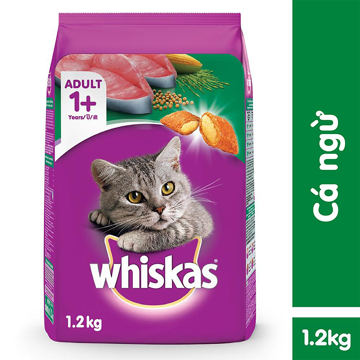 Đồ Ăn Cho Mèo Lớn Whiskas Vị Cá Ngừ Túi 1.2 Kg