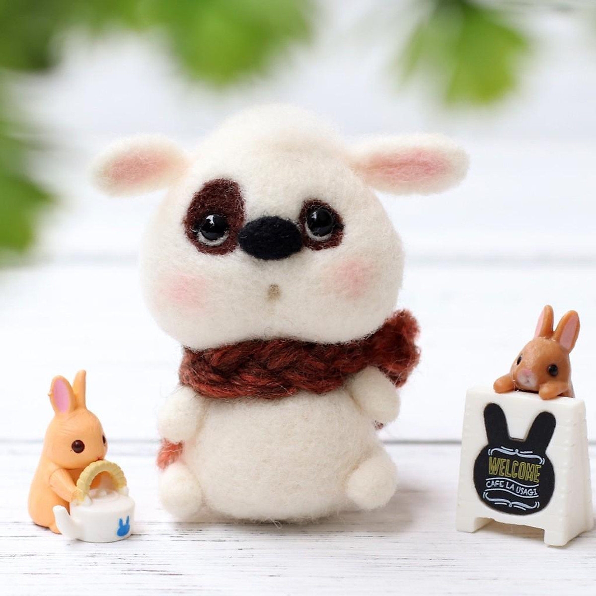 Bộ len chọc hình Cún Con làm móc khoá, Needle felting Dog, có ...