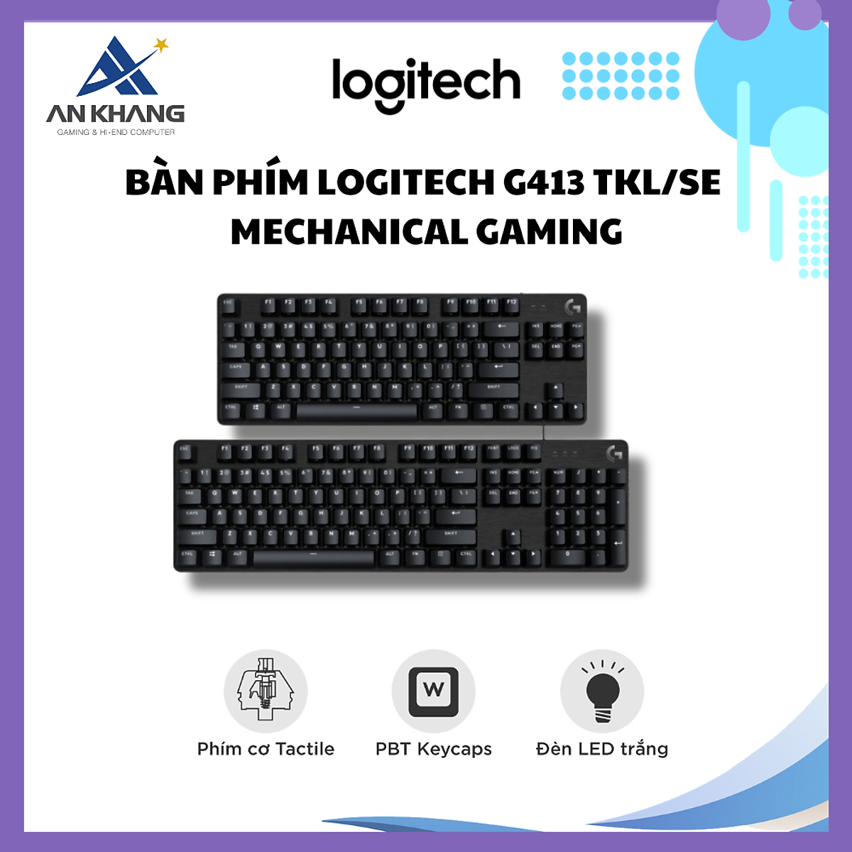 Bàn phím Logitech G413 Mechanical Gaming màu đen - Hàng Chính Hãng - Bảo Hành 24 Tháng