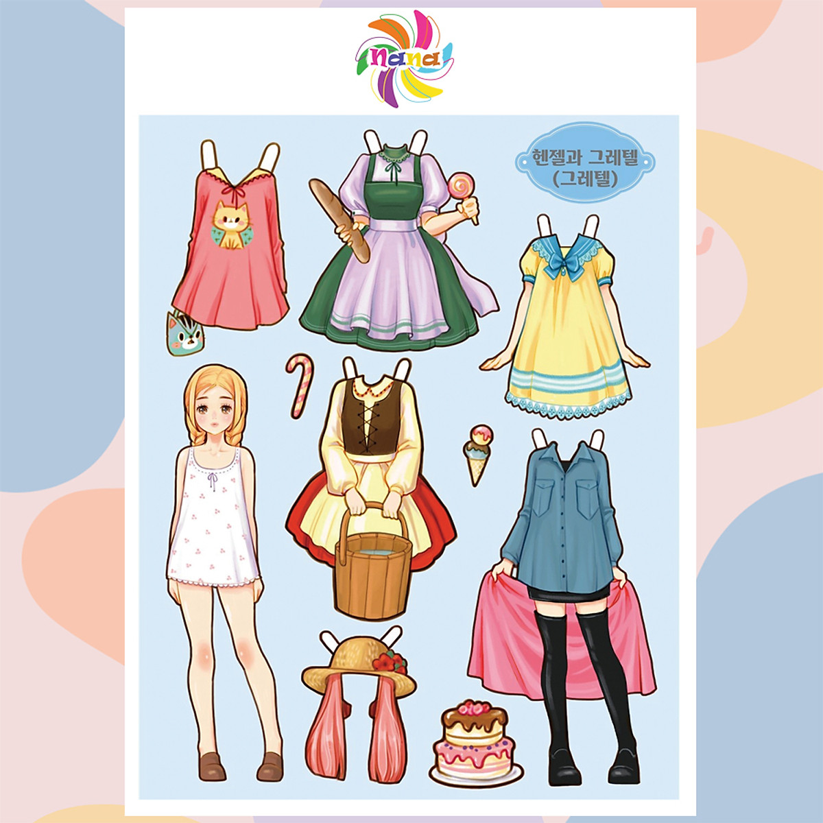 Búp bê giấy (paper doll) thay đồ thời trang đồ chơi cắt thủ công ...