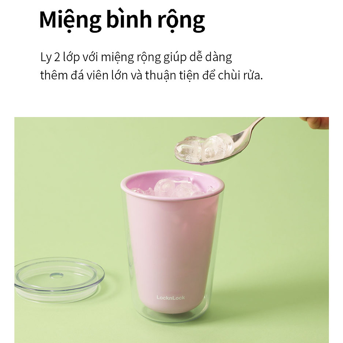 Ly nhựa 2 lớp Bubble Tea Cold Cup LocknLock HAP529 - Kèm ống hút - Dung tích 720ml