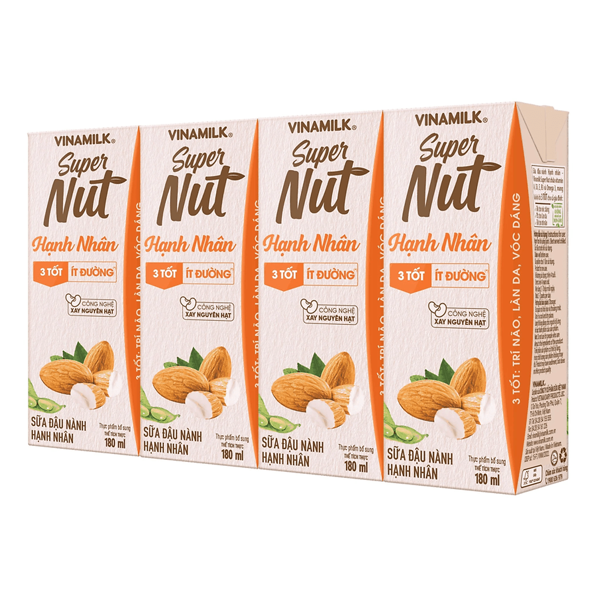 Thùng 48 hộp Sữa đậu nành Vinamilk hạt hạnh nhân 180ml