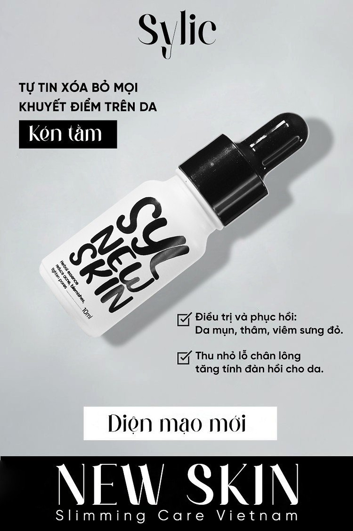 Serum trị mụn kén tằm Newskin - Chuyên hỗ trợ điều trị và phục hồi da mụn