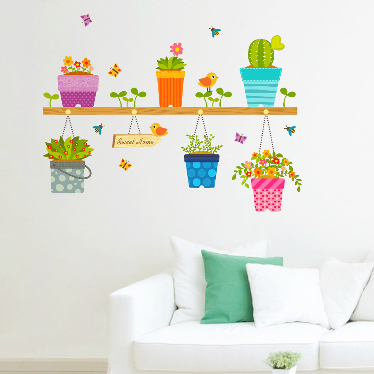 Mua Removable Flowerpot Wall Stickers Living Room Sofa Background Wall  Decoration Window Decals Ornaments