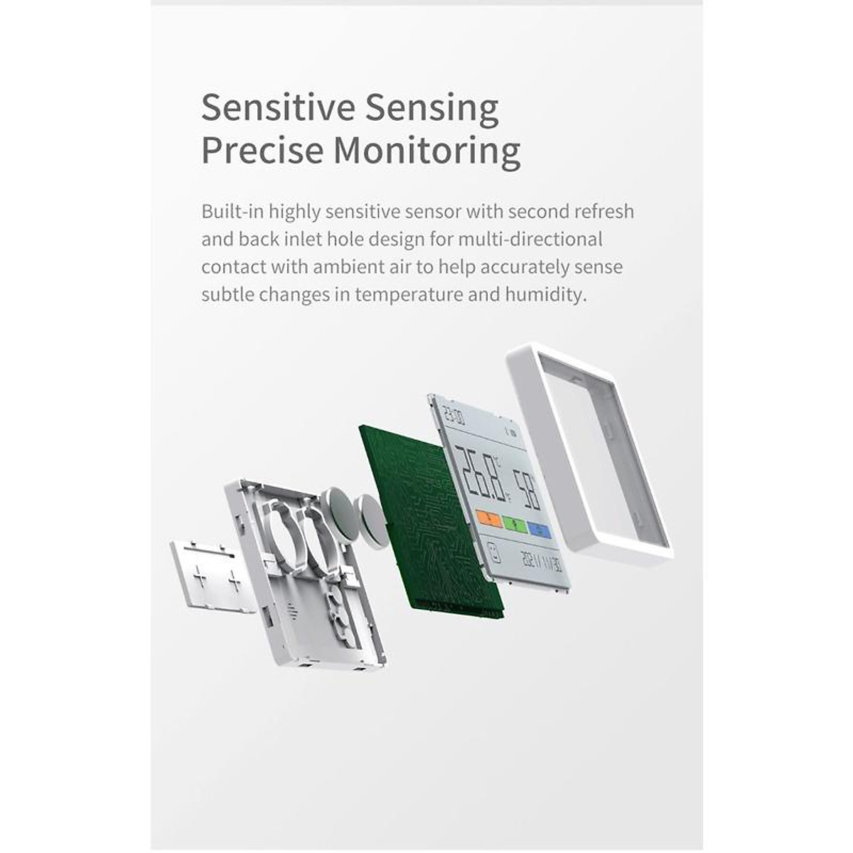 Đồng Hồ Nhiệt Kế Xiaomi Duka Atuman TH1 Màn Hình Lớn 2.8 '' Có Giá Đỡ Tiện Dụng Cho Gia Đình