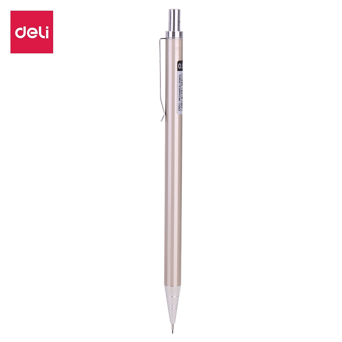 Bút chì kim 0.5mm Deli, Bạc/Sâm-banh/Nâu - 1 chiếc - E6490