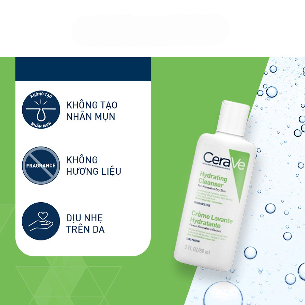 Sữa rửa mặt giúp làm sạch sâu dành cho da thường và da khô CeraVe Hydrating Cleanser