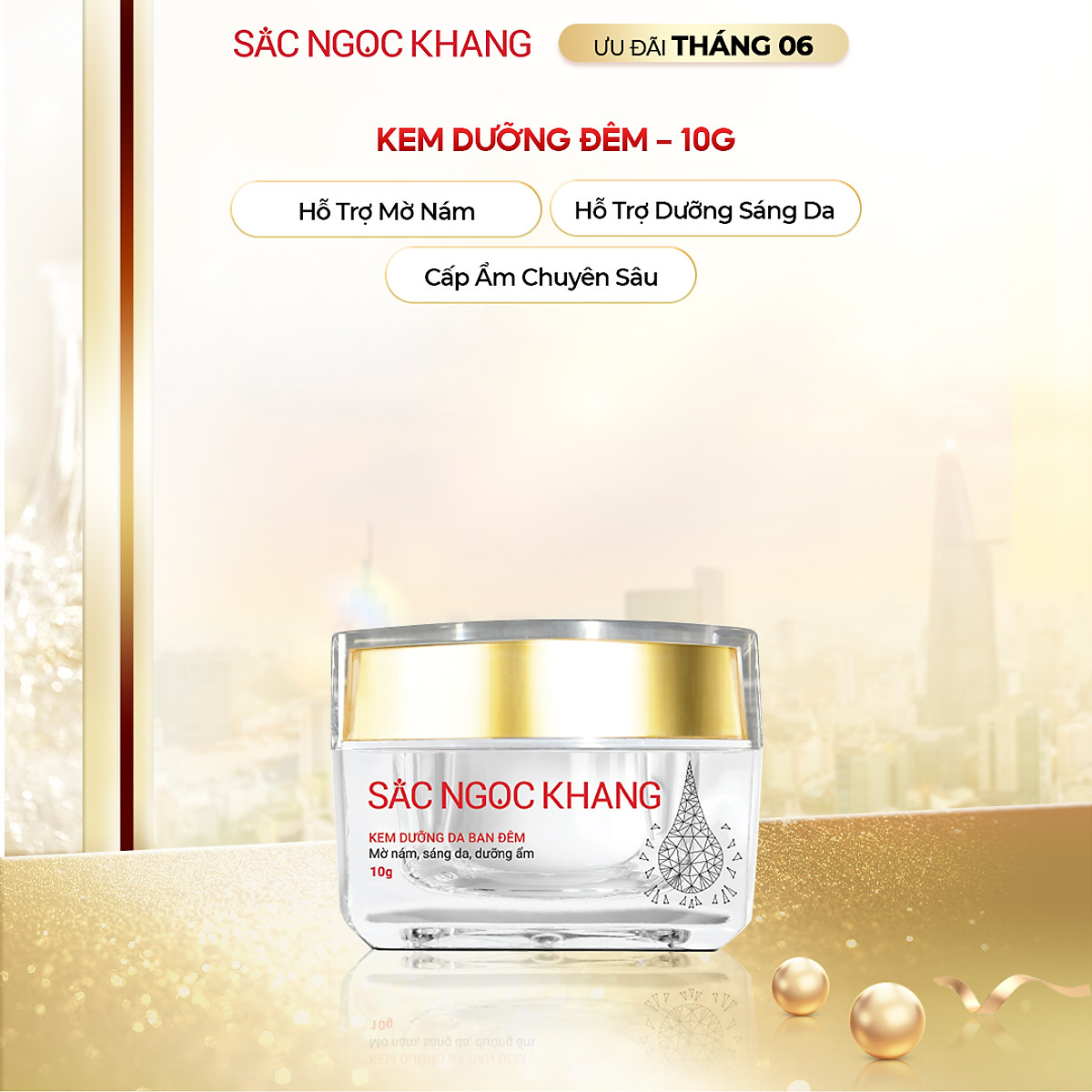 Kem dưỡng ban đêm Sắc Ngọc Khang dưỡng sáng và mờ thâm nám 10g