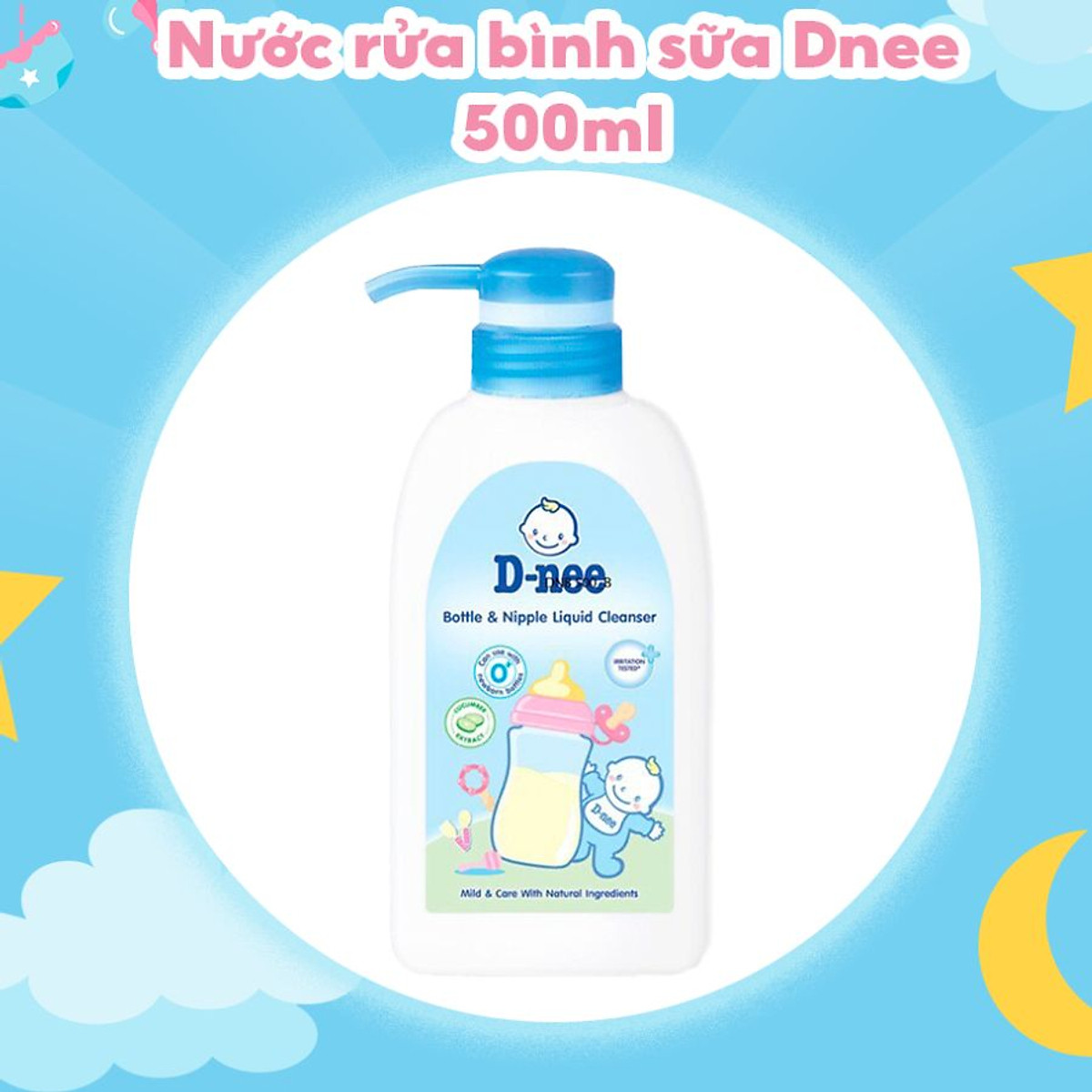 Nước rửa bình sữa D-nee Mild & Care chai 500ml