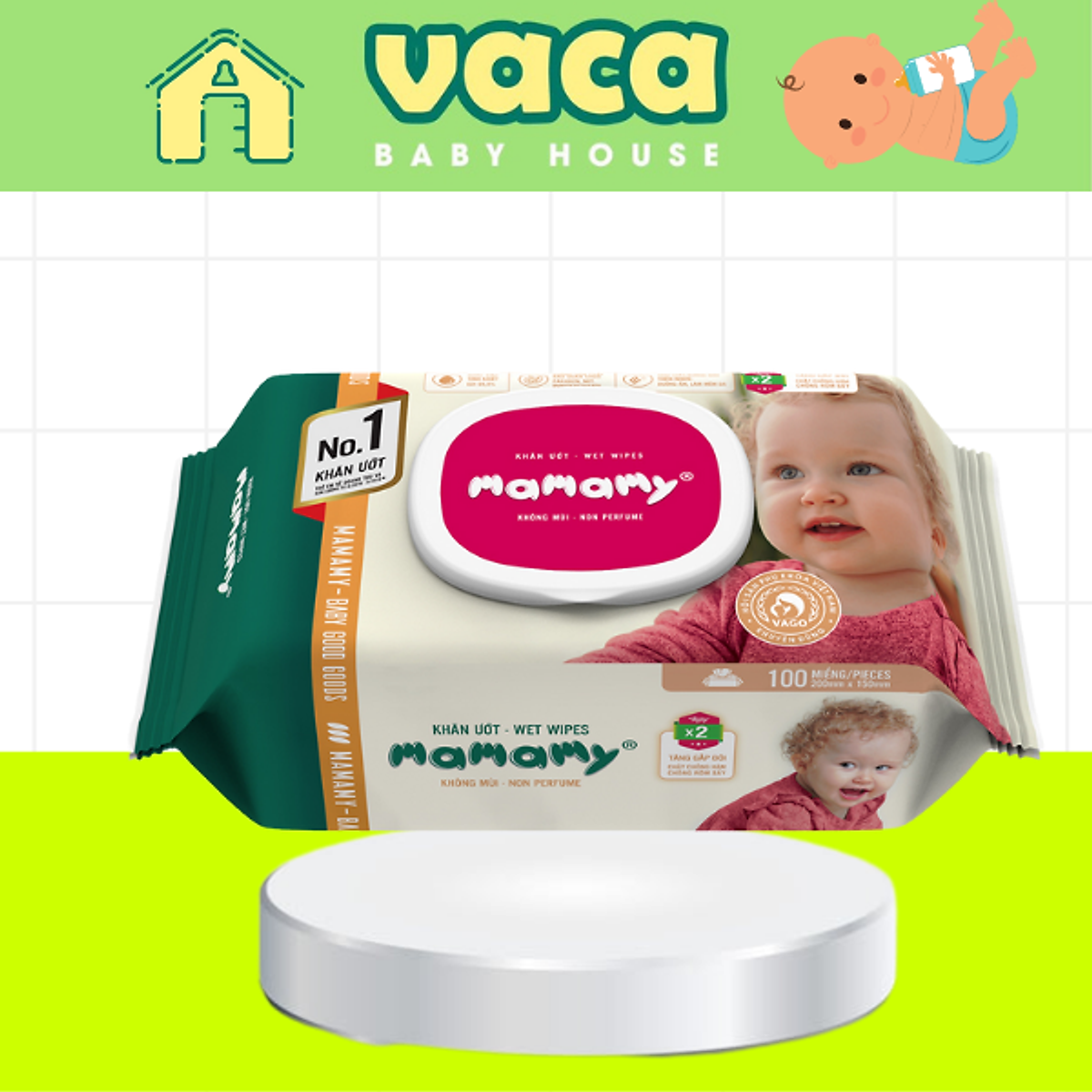 KHĂN GIẤY ƯỚT MAMAMY GÓI 100 TỜ CÓ NẮP