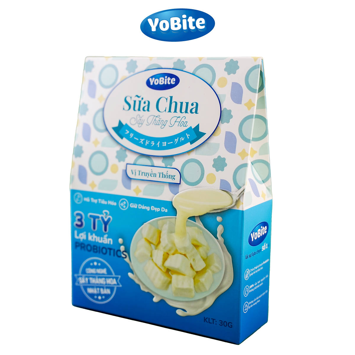 Sữa Chua Khô Sấy Thăng Hoa YOBITE Vị Truyền thống 30gr Hỗ Trợ Tiêu Hóa Tăng Cường Đề Kháng