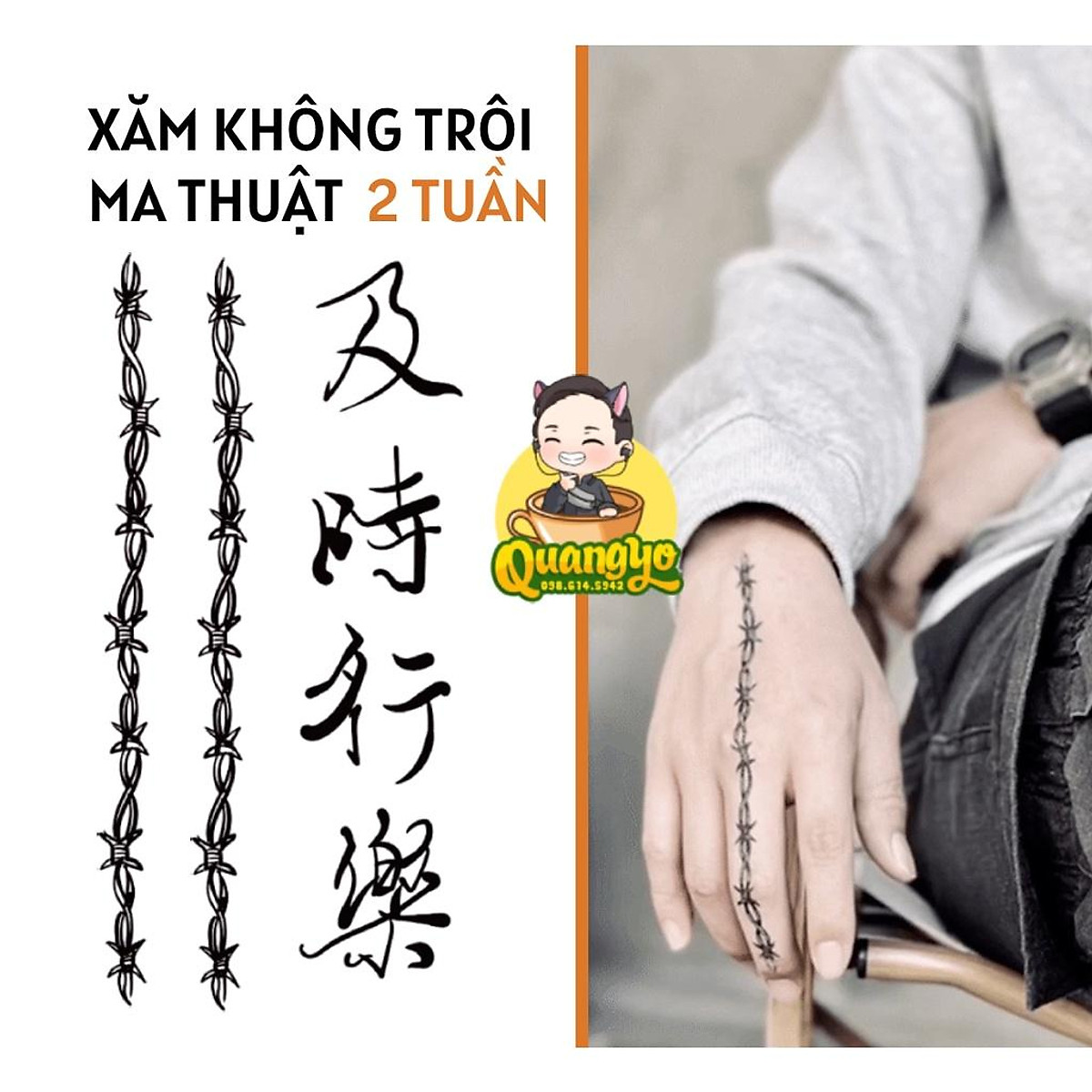 Mua Hình xăm đường dây thép tay, 100% chống nước 15 ngày như thật ...