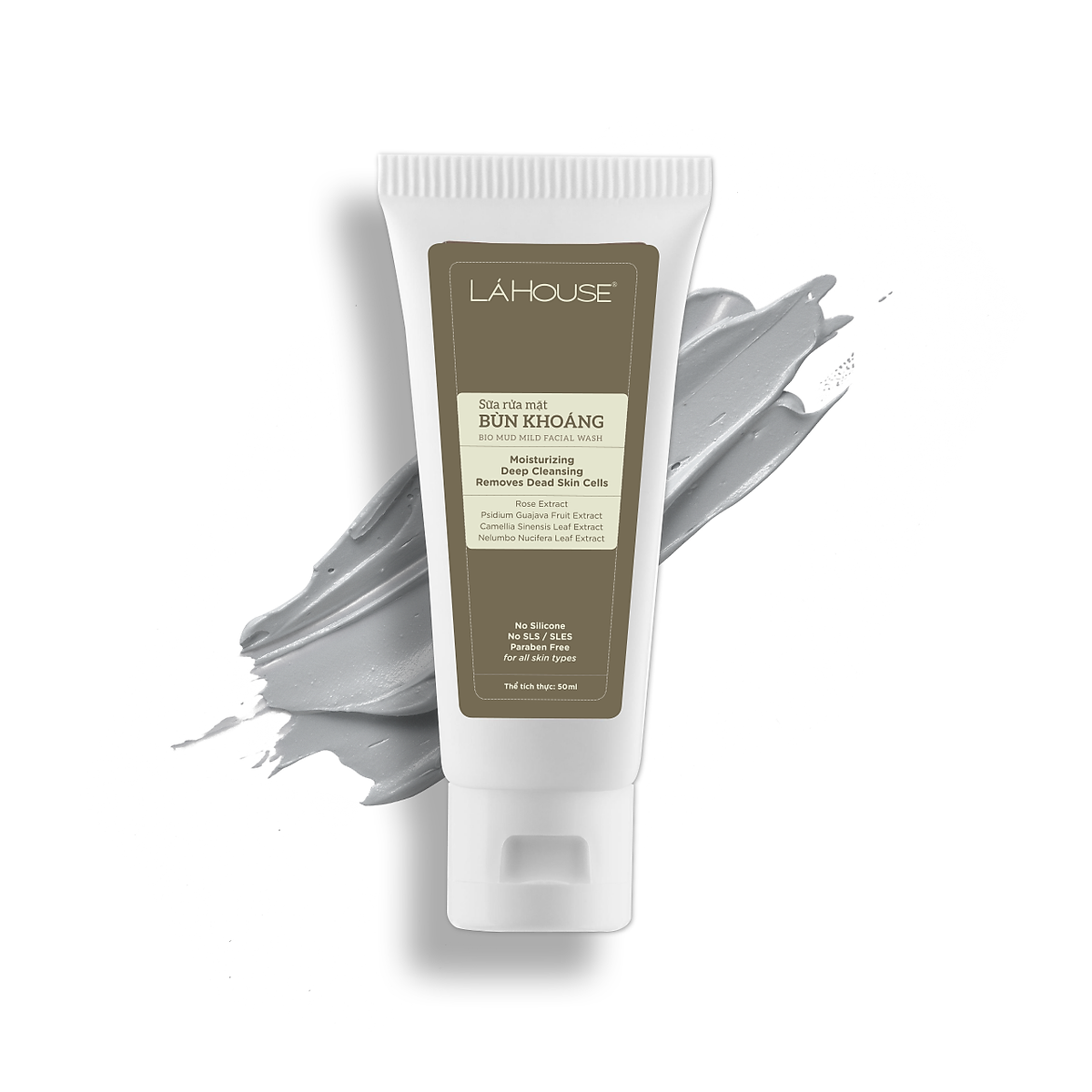 Sữa rửa mặt bùn khoáng loại bỏ tế bào da chết Lá House Bio Mud Mild Facial Wash 50ml/150ml