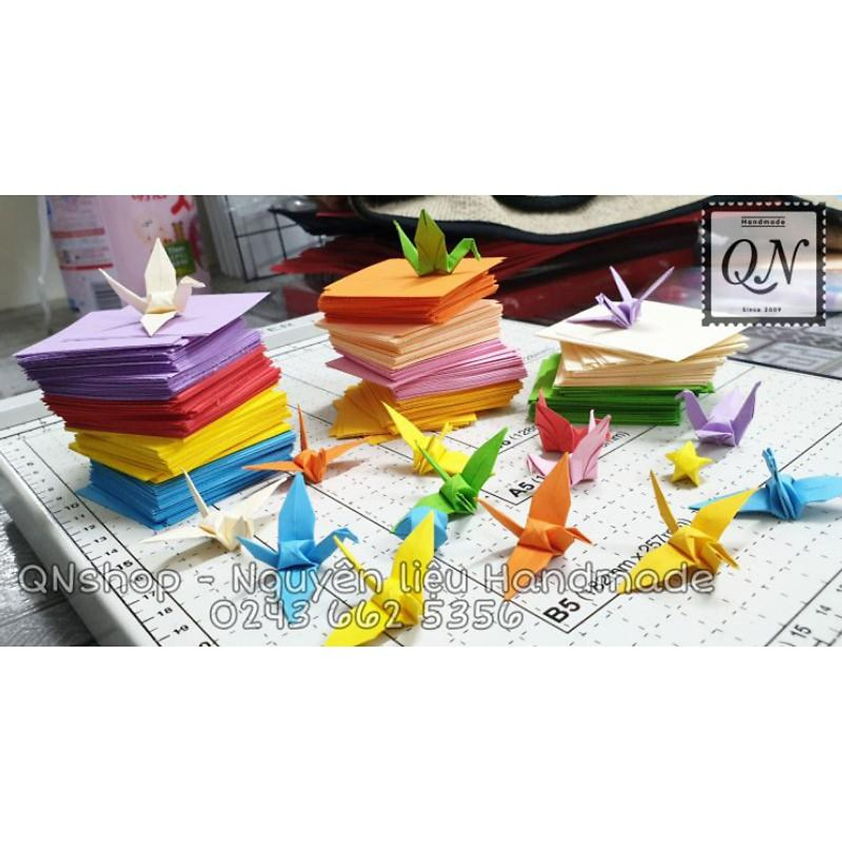 100 tờ giấy màu A4 80 gsm loại đẹp, giấy gấp Origami Phụ kiện vật