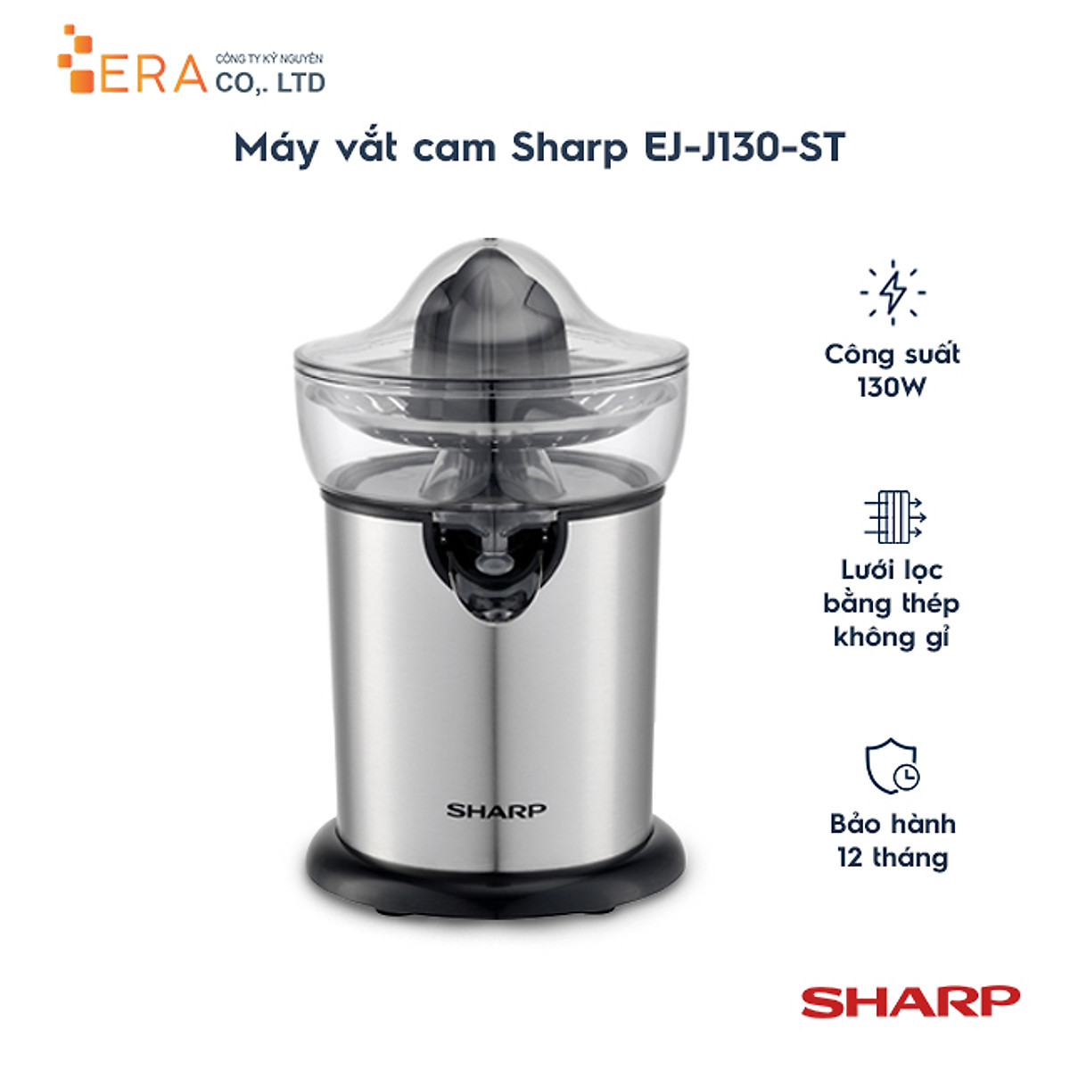 Máy Vắt Cam Sharp EJ-J130-ST - Hàng Chính Hãng