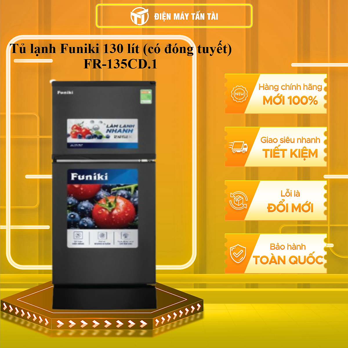 Tủ Lạnh Funiki FR 135CD.1 130L - Hàng Chính Hãng (Chỉ Giao HCM)