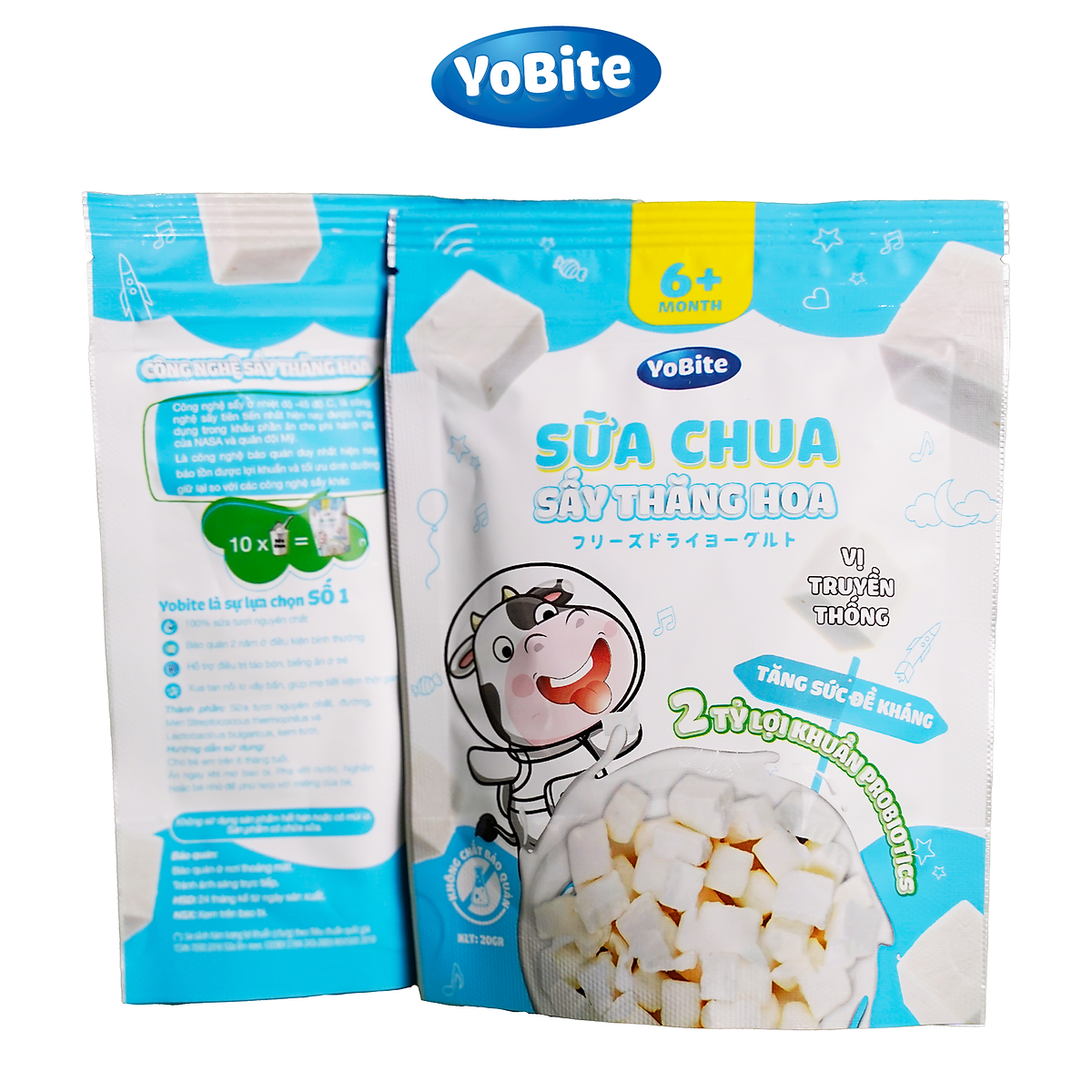 Sữa chua khô ăn dặm YoBite Kids vị Truyền thống - Hỗ trợ tiêu hóa, ngừa biếng ăn