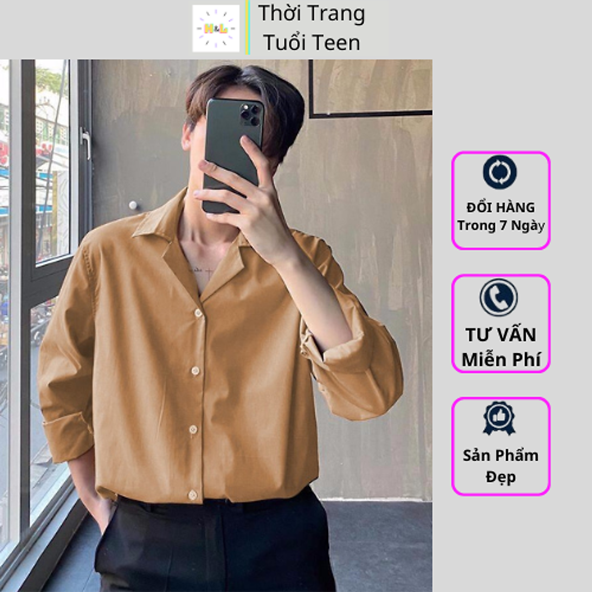 Áo sơ mi rộng cổ vest nam nữ unisex tay dài phong cách hàn quốc trẻ Áo Sơ Mi Rộng Cổ Vest Nam Nữ Unisex Tay Dài Phong Cách Hàn Quốc Trẻ