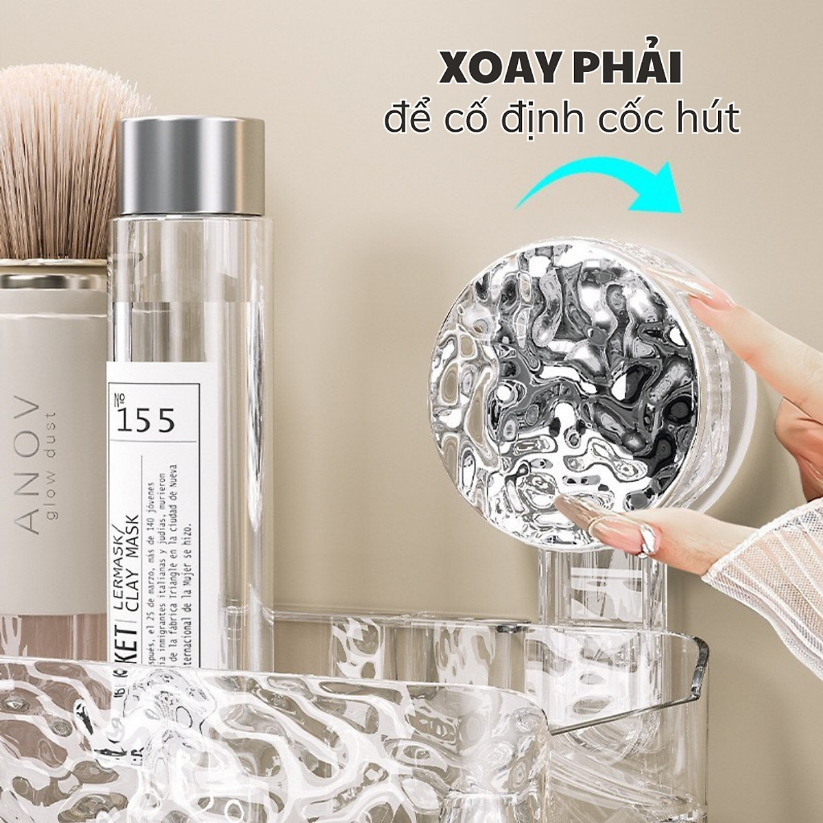 Kệ Để Đồ Nhà Tắm Hút Chân Không Dán Tường, Không Khoan Tường, Sang Trọng, Chịu Lực, Có Móc Treo Đi Kèm Giao Màu Ngẫu Nhiên