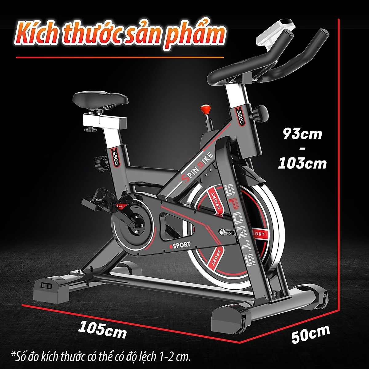 BG Xe đạp tập thể thao đa năng trong nhà Model S500 WHITE SPINING BIKE mới (hàng nhập khẩu)