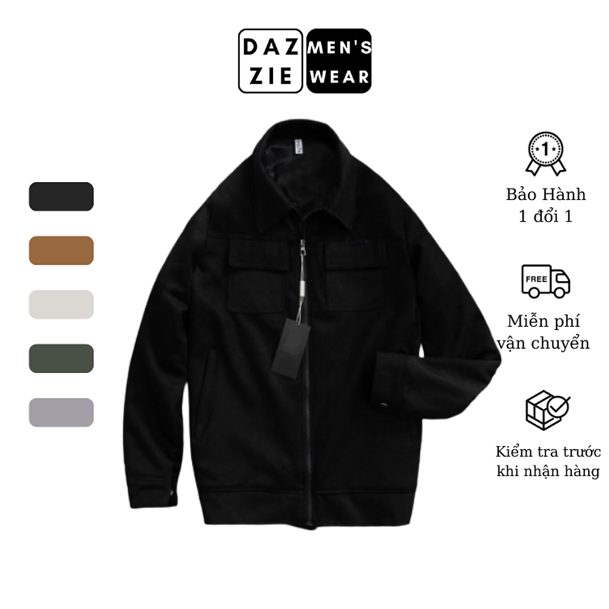 Áo Khoác Nam DazzieMenwear chất Da lộn Cao Cấp Túi hộp Thời Trang, Trẻ Trung Áo Khoác Nam Dazziemenwear Chất Da Lộn Cao Cấp Túi Hộp Thời Trang, Trẻ Trung