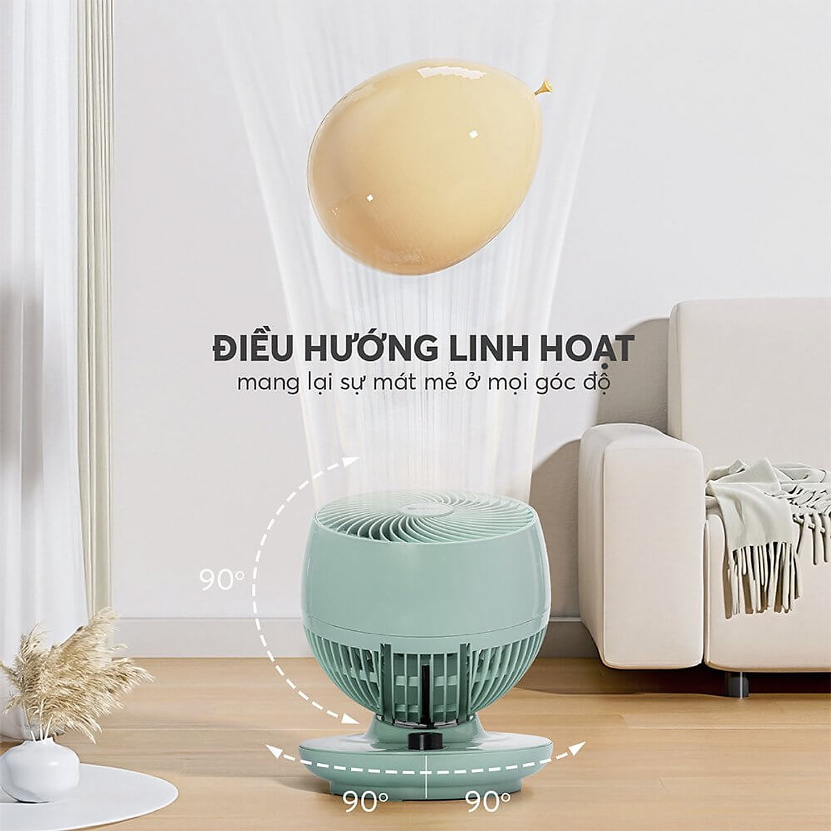 Quạt tuần hoàn không khí Elmich CFE-8787, quạt làm mát diện rộng và làm mới không khí, gọn nhẹ, dễ dàng mang theo mọi nơi - Hàng chính hãng