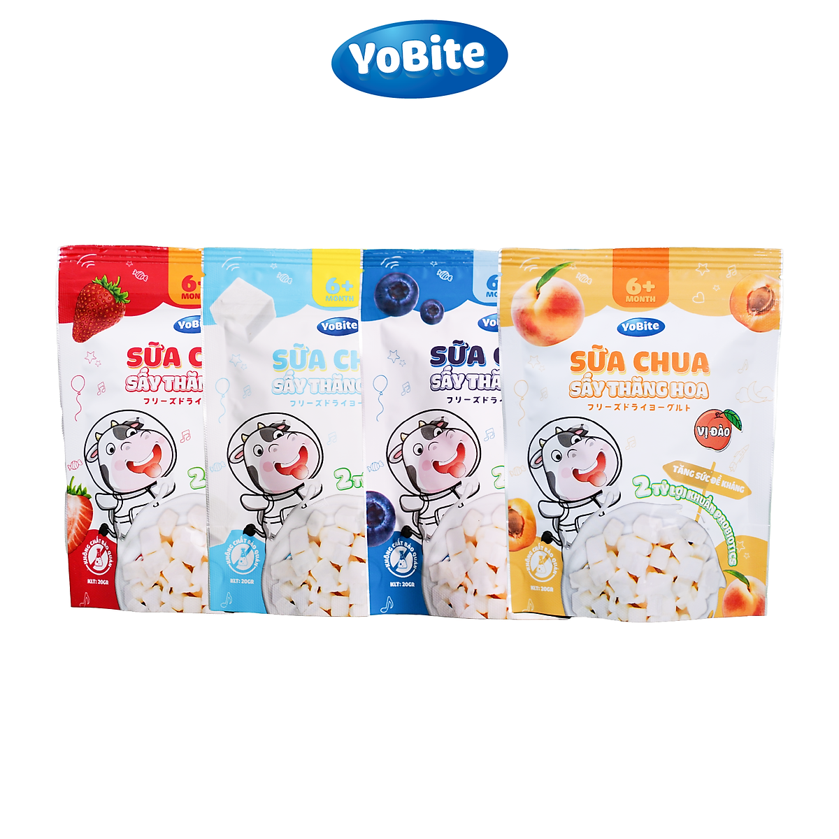 Sữa chua khô ăn dặm YoBite Kids vị Dâu tây - Hỗ trợ tiêu hóa, ngừa biếng ăn