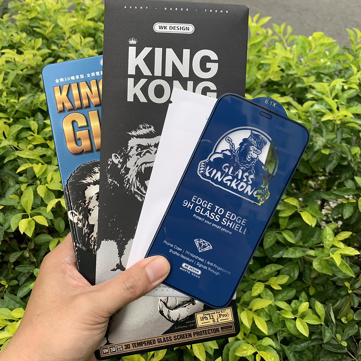 Kính Cường Lực Kingkong 3D Trong Suốt Cho iPhone - Dán Full Màn - Full Hộp Sắt Cao Cấp - Hàng Chính Hãng
