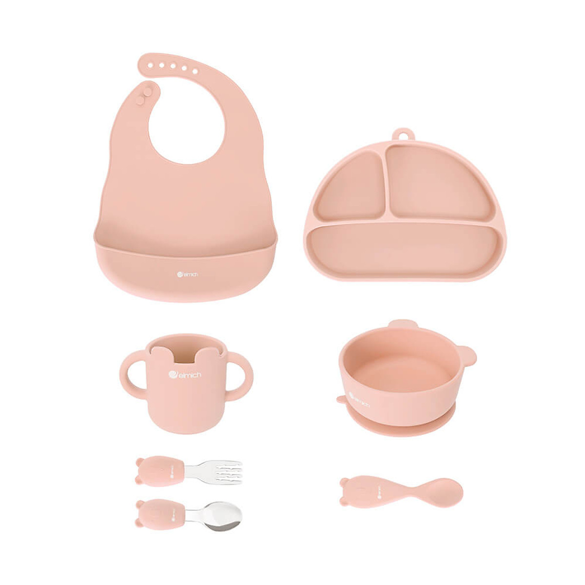 Bộ ăn dặm 7 món silicon cao cấp Elmich Babycare EL-0011