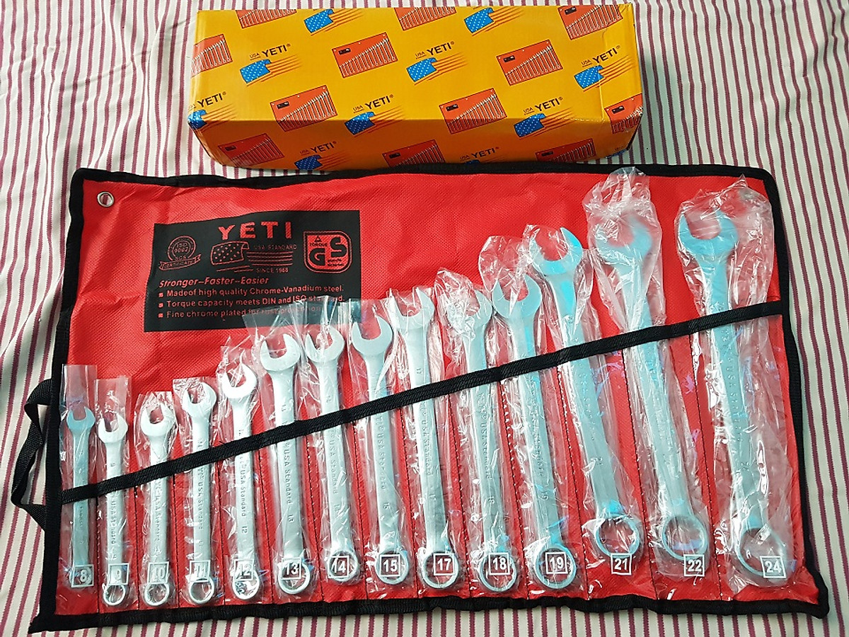Bộ cờ lê Yeti 14 món - Bộ cờ lê khóa vòng miệng - dùng để sửa chữa xe cộ và đồ gia dụng trong gia đình - Hàng chính hãng