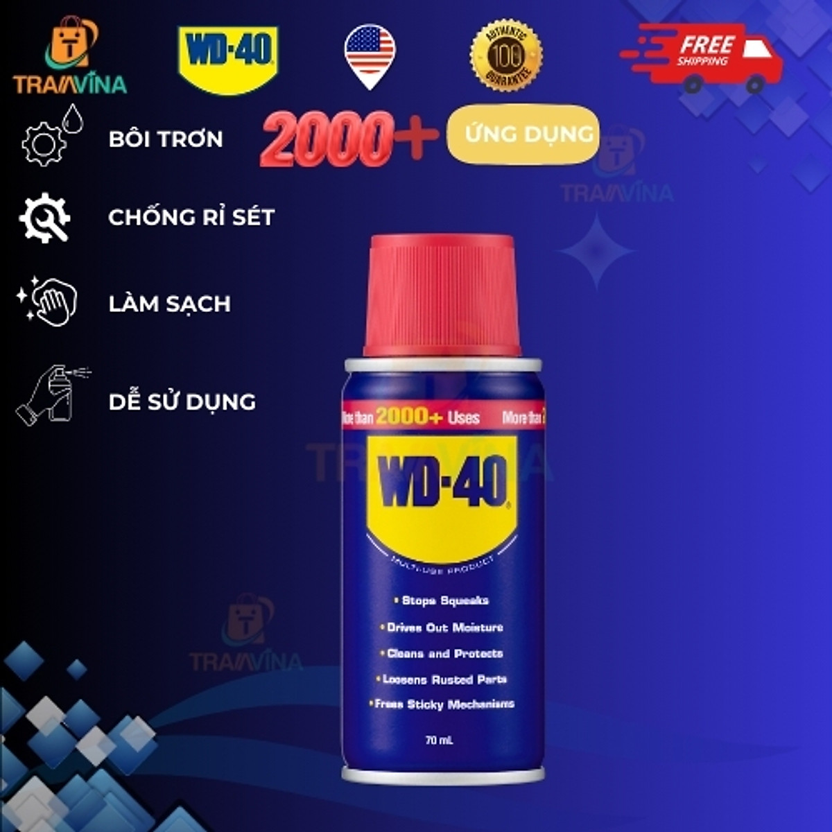 Chai Xịt Tẩy Rỉ Sét WD-40 Multi-Use Product Dầu Chống Rỉ Bôi Trơn, Chống Ẩm, Vệ Sinh Làm Sạch Đa Năng Bảo Dưỡng Xe, Đồ Dùng Gia Đình - Hàng Chính Hãng