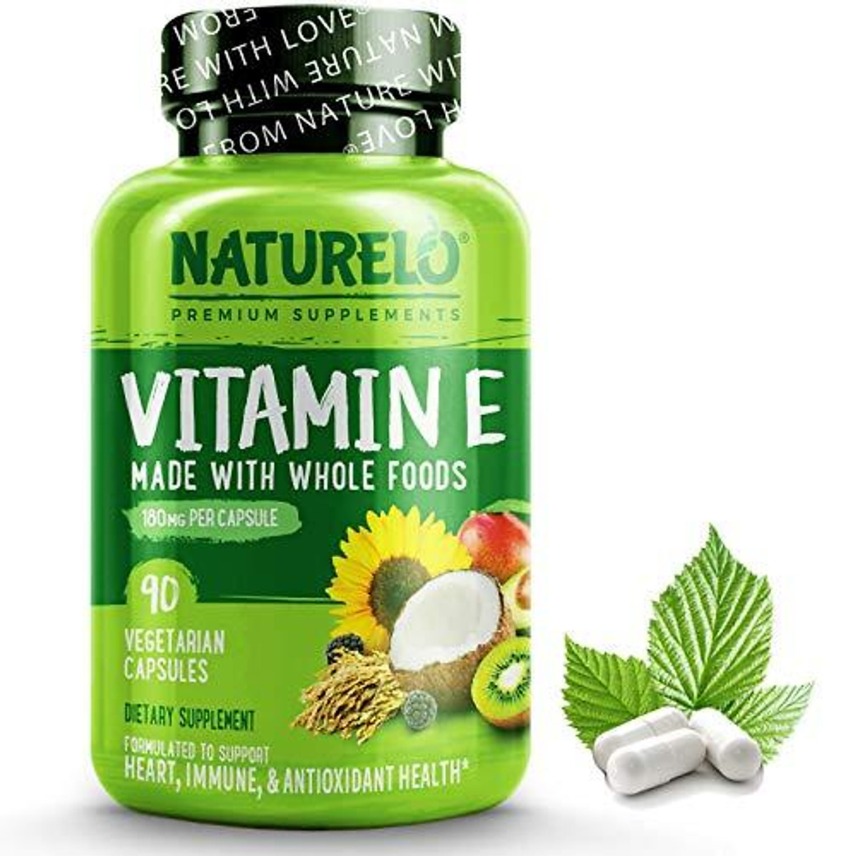 Mua NATURELO Vitamin E - 180 mg (300 IU) of Natural Mixed Tocopherols from Organic Whole Foods - Best Supplement for Healthy Skin, Hair, Nails, Immunity, Eye Health - Non-GMO, Soy free - 90 Vegan Capsules Mua NATURELO Vitamin E - 180 mg (300 IU) of Natural Mixed Tocopherols from Organic Whole Foods - Best Supplement for Healthy Skin, Hair, Nails, Immunity, Eye Health - Non-GMO, Soy free - 90 Vegan Capsules