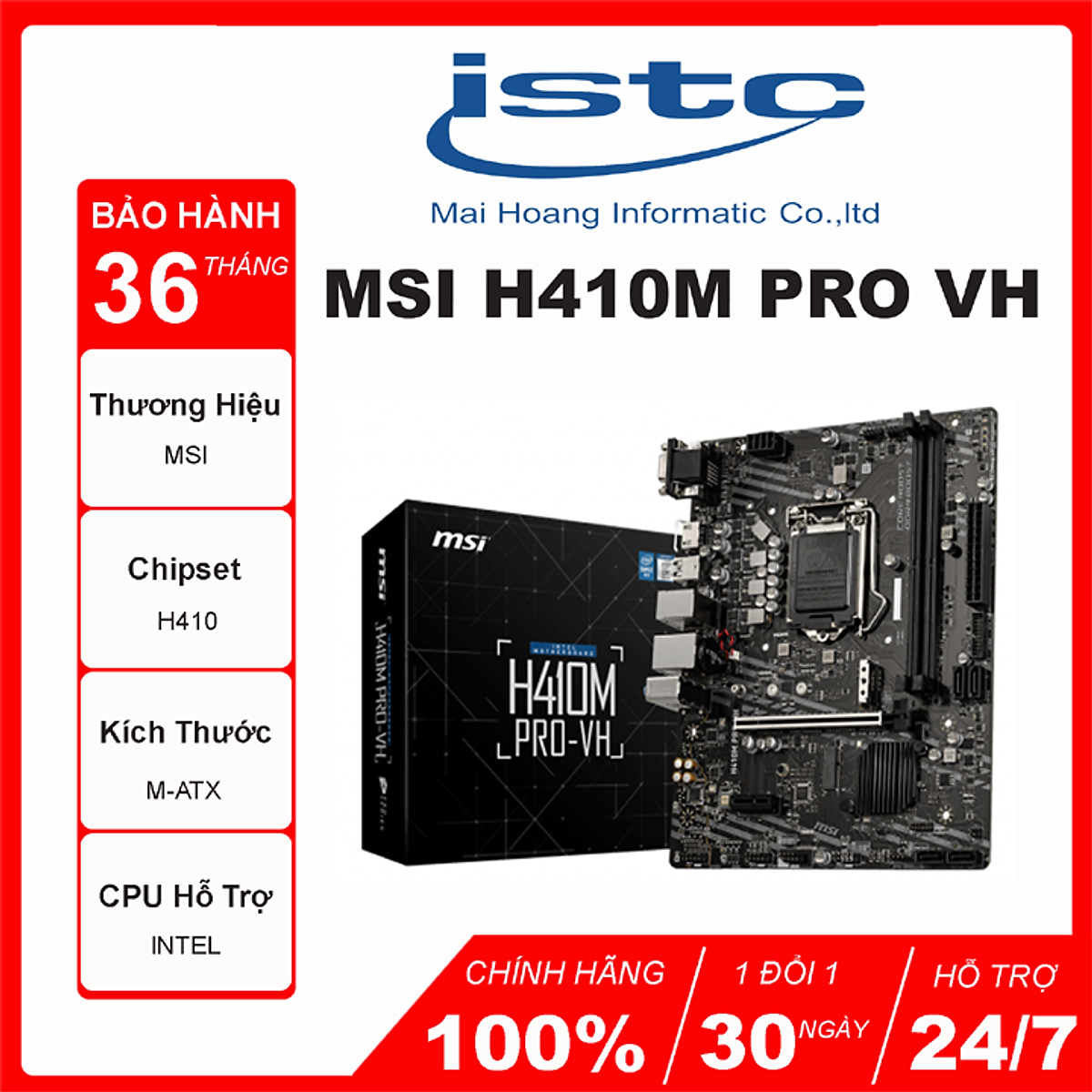 Mainboard MSI H410M PROVH socket 1200 for Intel Gen 10th hàng chính hãng