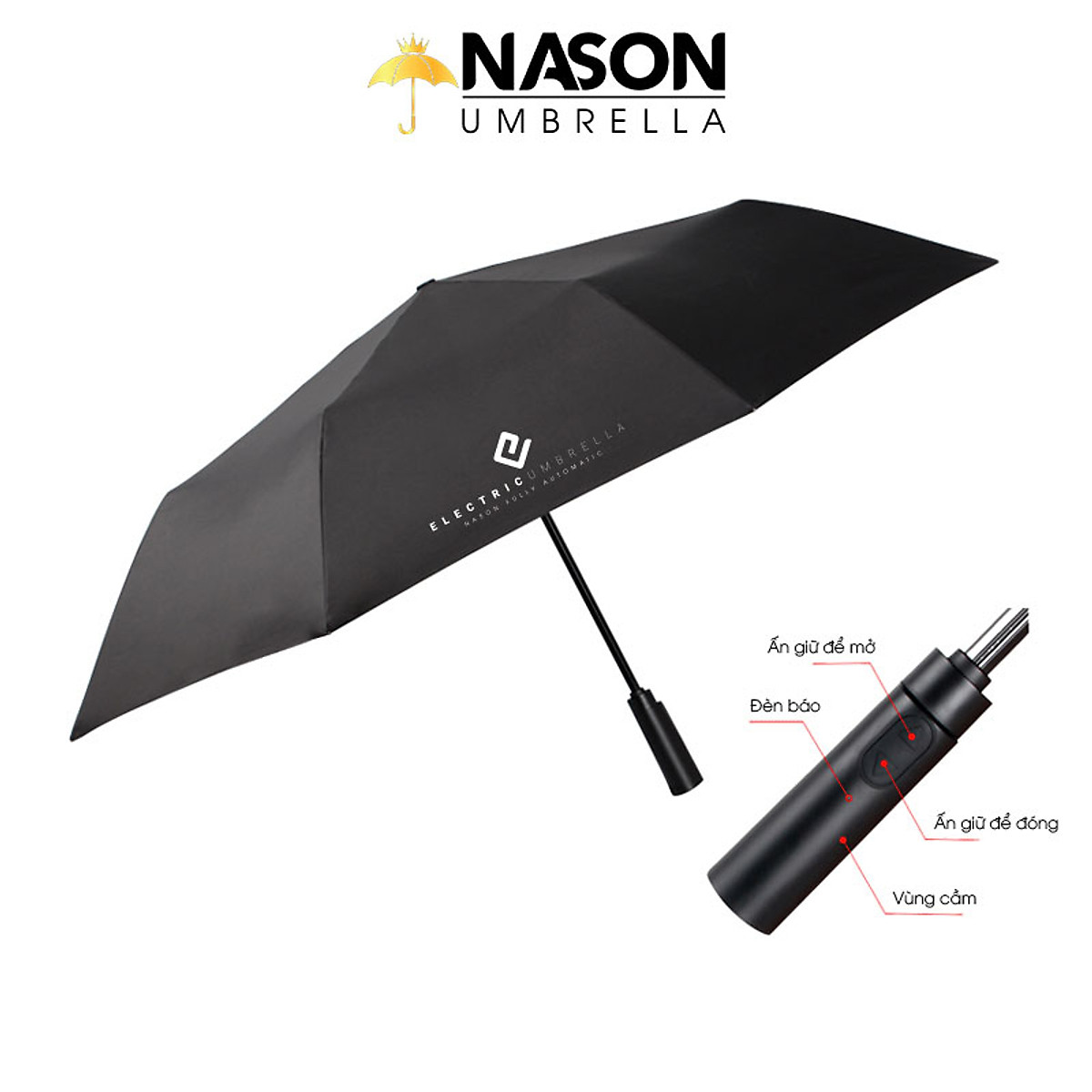 Ô dù điện thông minh Electric Auto Umbrella Nason đóng mở tự động, chống gió cấp 6, che nắng che mưa chống Uv Ô Dù Điện Thông Minh Electric Auto Umbrella Nason Đóng Mở Tự Động, Chống Gió Cấp 6, Che Nắng Che Mưa Chống Uv