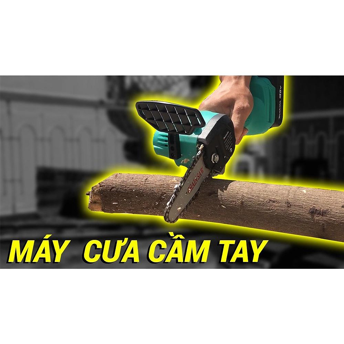 Máy cưa xích cầm tay mini dùng pin Makita 48V - Động cơ chổi than mạnh mẽ, công suất lên đến 900W - Pin li-ion 5 cell