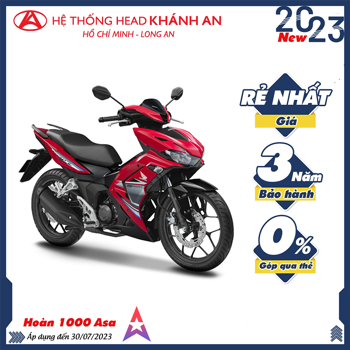 Hình ảnh Ba màu mới của Honda WINNER 150 Vàng Cam và Xanh da trời