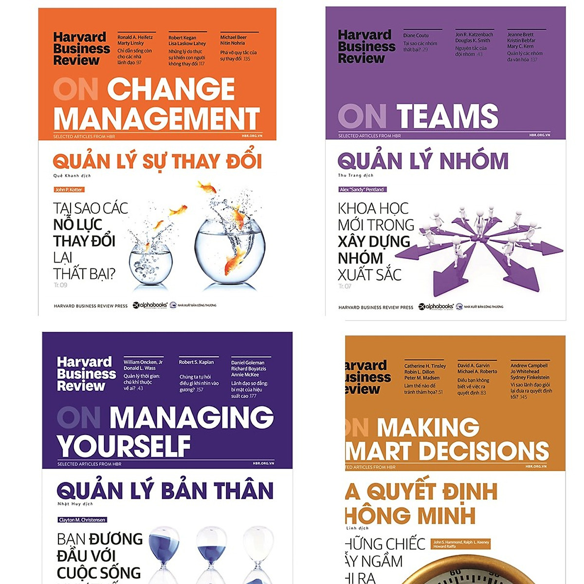 Combo HBR: HBR On Change Manegement - Quản Lý Sự Thay Đổi + HBR On Managing Yourself - Quản Lý Bản Thân + HBR On Teams - Quản Lý Nhóm + HBR On Making Smart Decisions - Ra Quyết Định Thông Minh