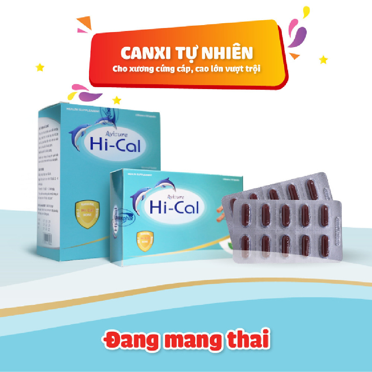 Bộ sản phẩm cho bà bầu Sắt, Canxi, DHA, Vitamin Avisure gồm: Avisure Safoli 60 viên+Avisure Hical 60 viên+Avisure DHA 40 viên+Avisure mama 60 viên