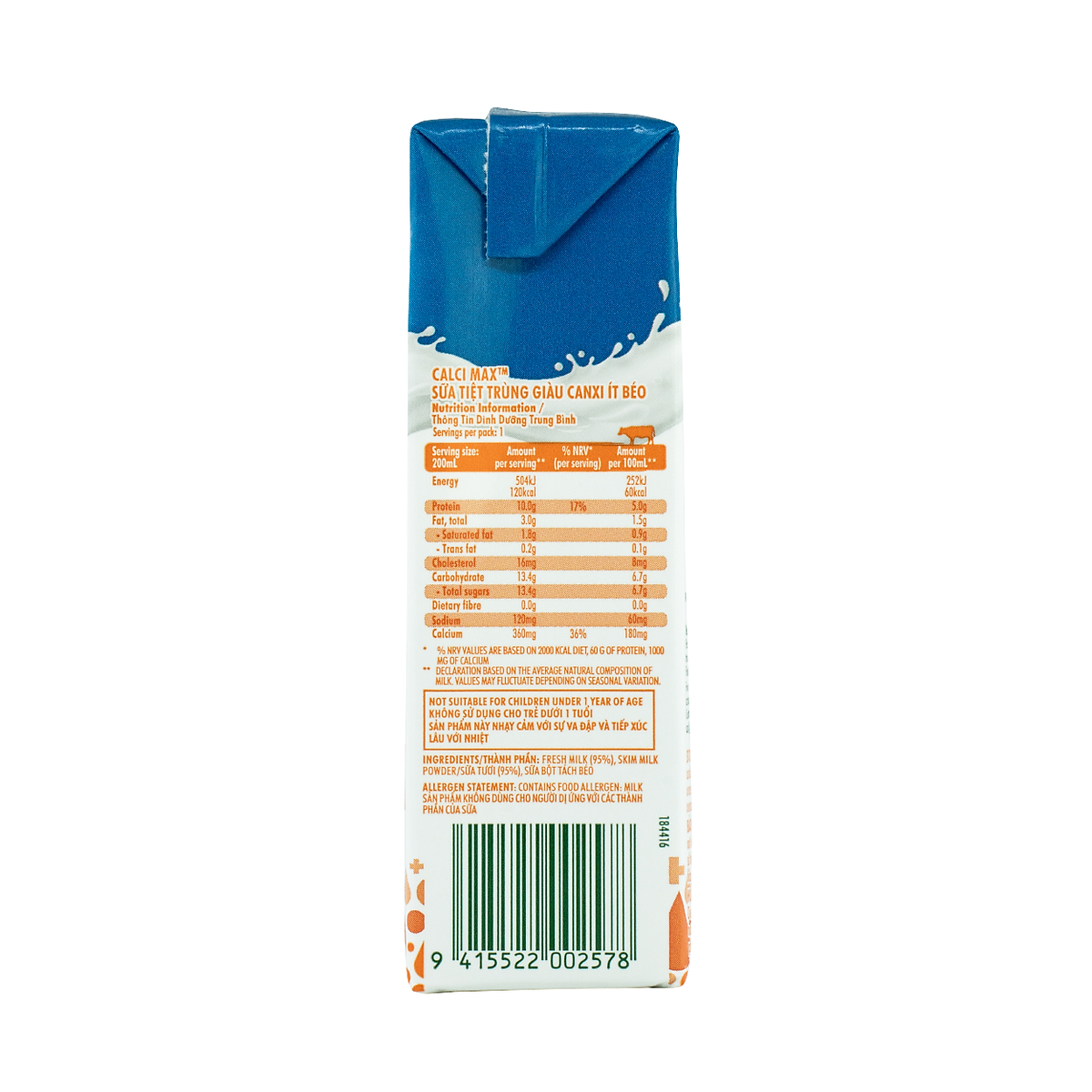 Thùng 24 Hộp Sữa Tươi Tiệt Trùng Giàu Canxi Meadow Fresh (200ml / Hộp)