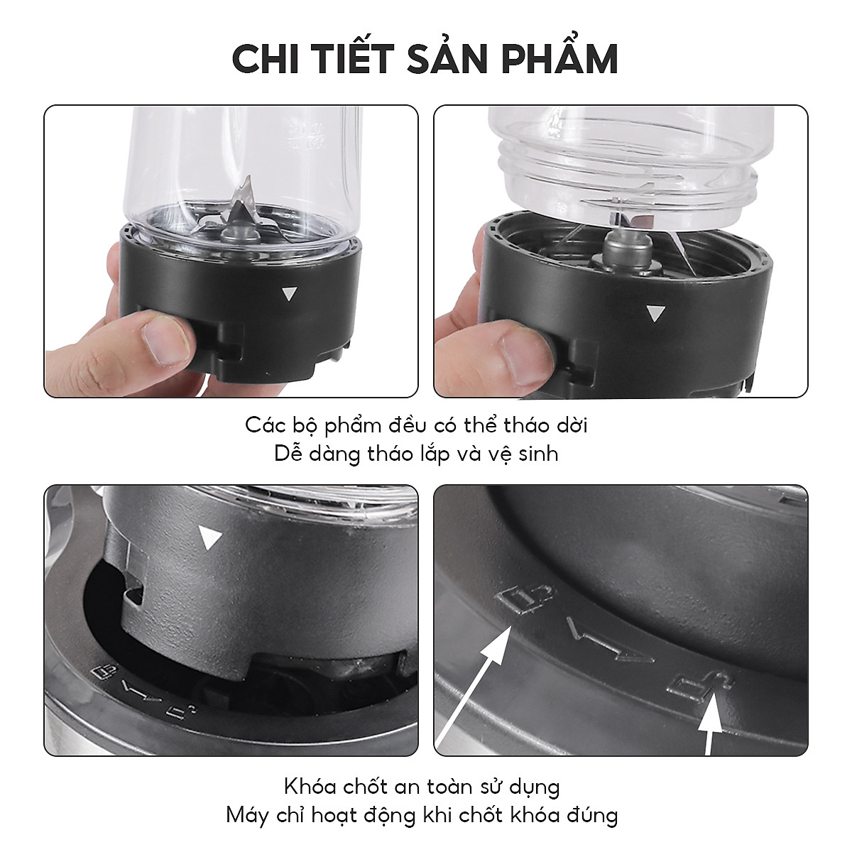 Máy xay sinh tố LEBENLANG gồm 2 cối tích hợp bình chứa dung tích 300-600ml, công suất 350W, model LBSP8648 - hàng chính hãng