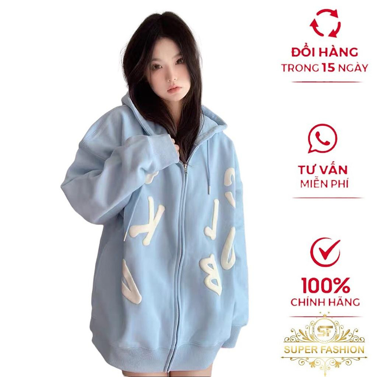 Áo Khoác Nữ CadiganNút Cài In Chữ Cái Form Rộng Mặc Đẹp Dáng Xinh Phong Cách FASHION