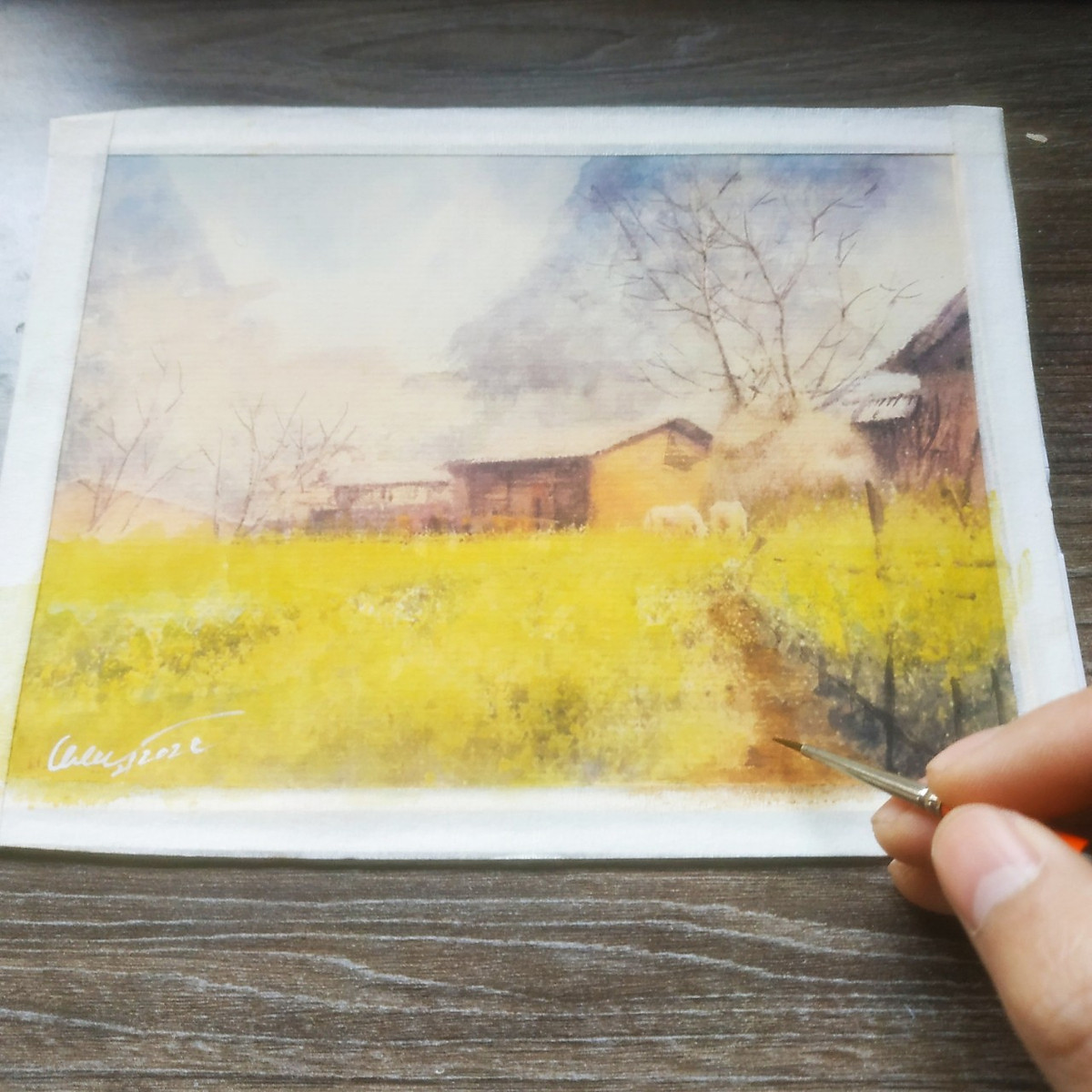 Mua Tranh phong thuỷ - tranh để bàn làm việc - tranh vẽ tay - tranh phong  cảnh tại Artist Nguyen